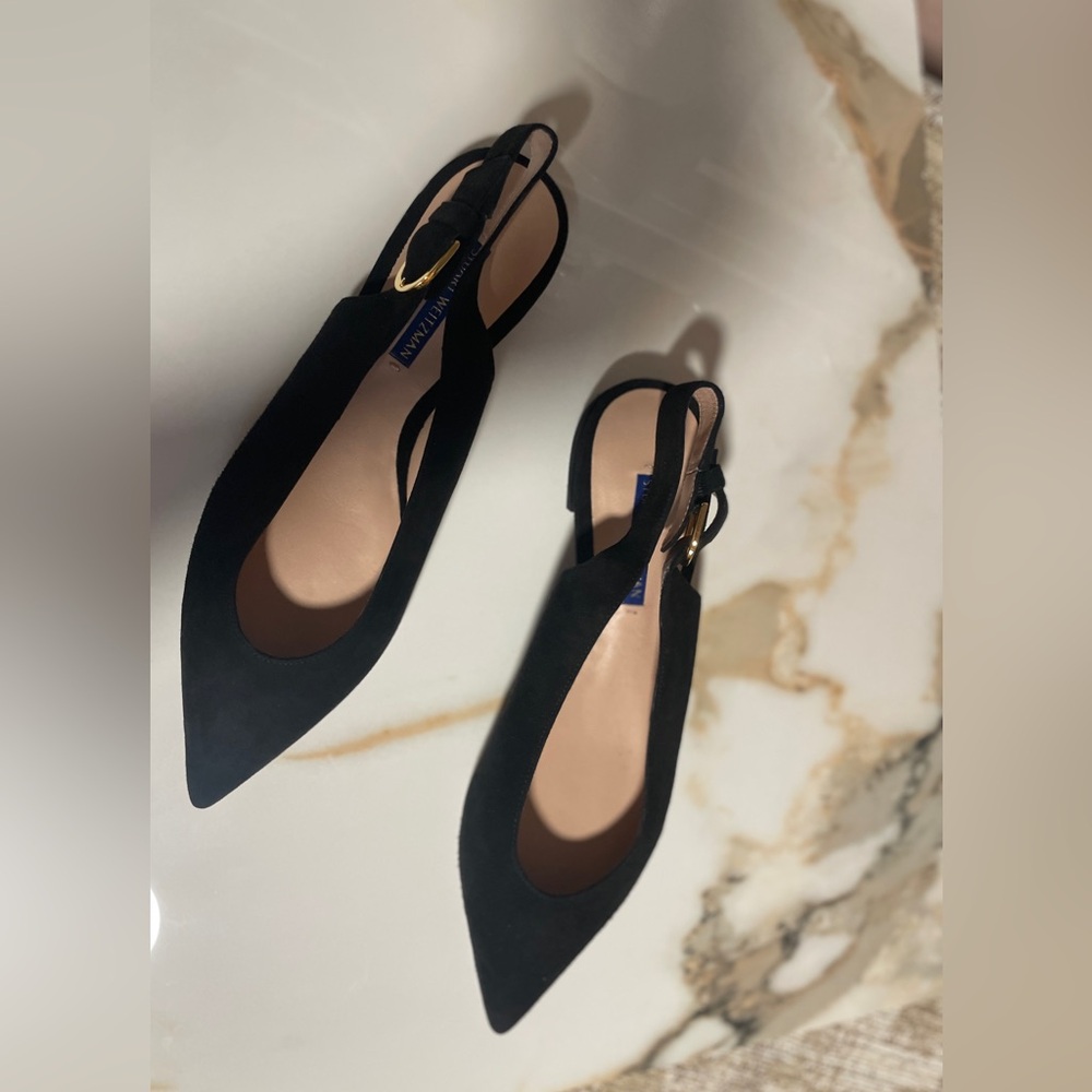 Stuart Weitzman Black Slingback Heels